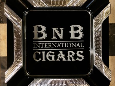 BnB Cigars Four Finger Billet Aluminum Square Black Ashtray Discount