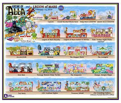 Krewe of Alla- 2020 Carnival Bulletin Poster Fashion