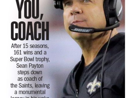 Commemorative Sean Payton front page retirement poster Cheap