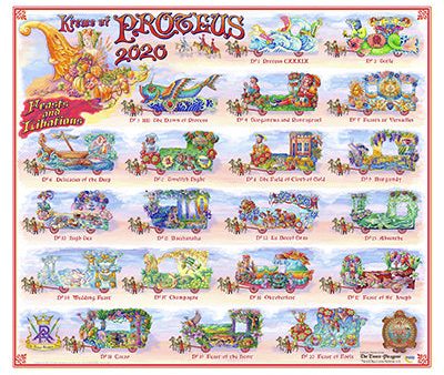 Krewe of Proteus - 2020 Carnival Bulletin Poster Online now