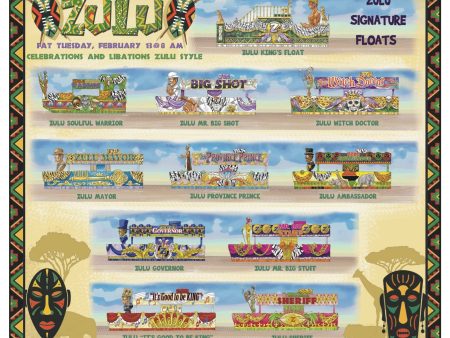 Krewe of Zulu - 2024 Carnival Bulletin Poster Hot on Sale