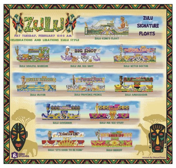 Krewe of Zulu - 2024 Carnival Bulletin Poster Hot on Sale