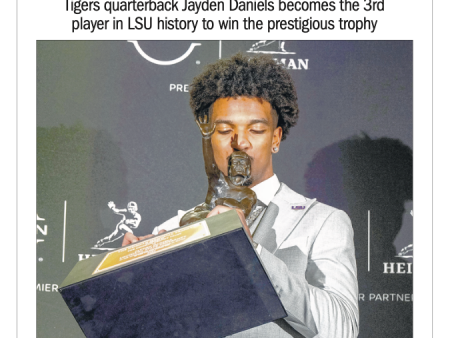 DAZZLING DANIELS - Jayden Daniels wins the Heisman Trophy - Commemorative Front Page Poster on Sale