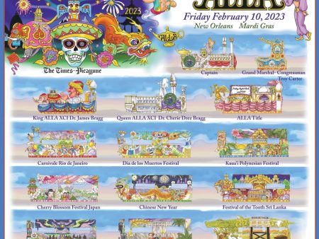 Krewe of Alla - 2023 Carnival Bulletin Poster For Sale