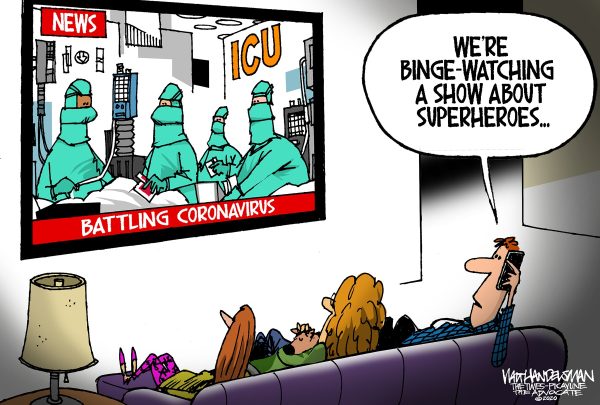 Limited Edition (50) Cartoon from Walt Handelsman - Superheroes on Sale