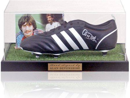 Alan Devonshire West Ham United Hand Signed Football Boot Presentation AFTAL COA Online Hot Sale