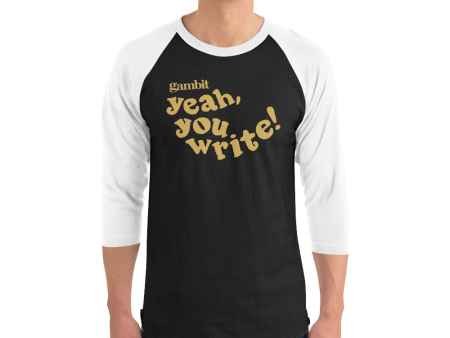 Yeah You Write  3 4 Sleeve Raglan Shirt Cheap