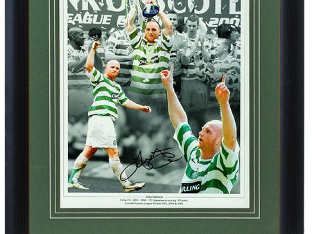 John Hartson Celtic Legend Hand Signed 16x12   Montage AFTAL COA Supply