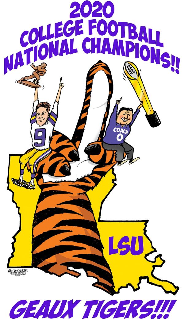 LIMITED EDITION: Walt Handelsman - LSU wins 2020 National Championship! Signed and numbered Cheap