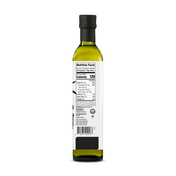 100% Pure Organic Avocado Oil 500ml Glass Bottle Sale