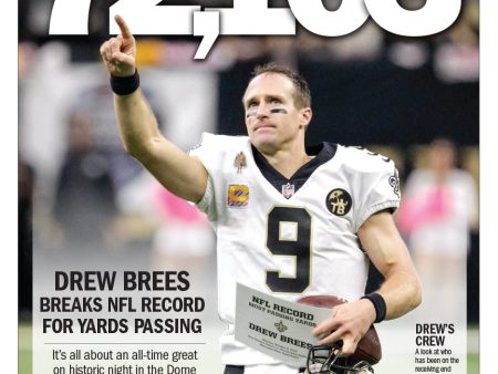 72,103 Drew Brees Breaks NFL Record For Passing Yards Hot on Sale