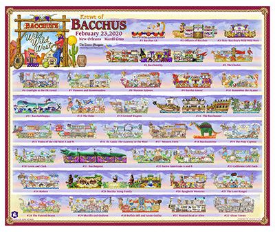 Krewe of Bacchus - 2020 Carnival Bulletin Poster Sale