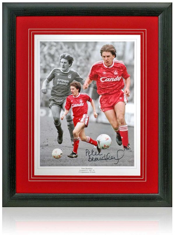 Peter Beardsley Liverpool Legend Hand Signed 16x12   Montage AFTAL COA on Sale