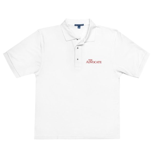 Advocate Polo - Red Logo on White Shirt Sale