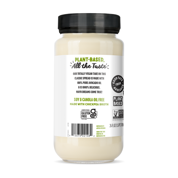 Vegan Avocado Oil Mayo 24oz Glass Jar Supply