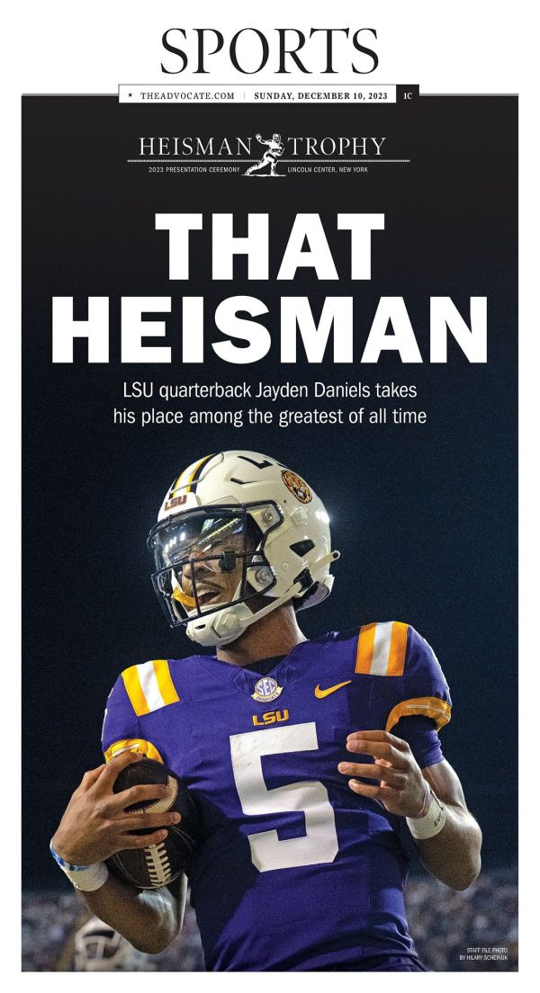 THAT HEISMAN - Jayden Daniels wins the Heisman Trophy - Commemorative Front Page Poster Fashion