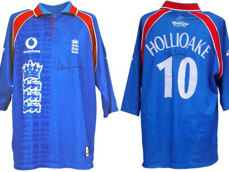 Adam Hollioake Match Worn & Hand Signed England ICC World Cup  99 Cricket Shirt AFTAL COA Online now