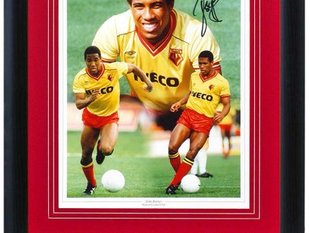 John Barnes Watford Legend Hand Signed 16x12   Montage COA Online Sale