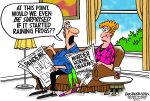 Limited Edition (50) Cartoon from Walt Handelsman - Raining Frogs Sale