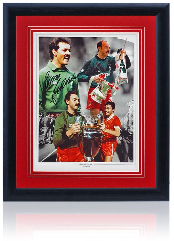 Bruce Grobbelaar Liverpool Legend Hand Signed 16x12   Montage AFTAL COA Cheap