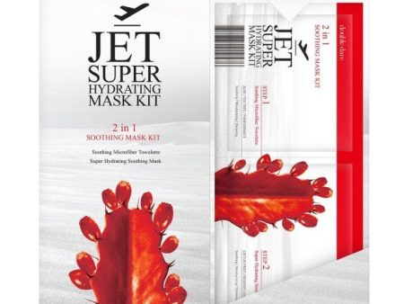 Veido kaukių rinkinys JET Super Hydrating Mask Kit 2 IN 1 Soothing Mask Kit, rinkinį sudaro: odą drėkinanti veido kaukė ir odą raminanti mikropluošto servetėlė For Discount