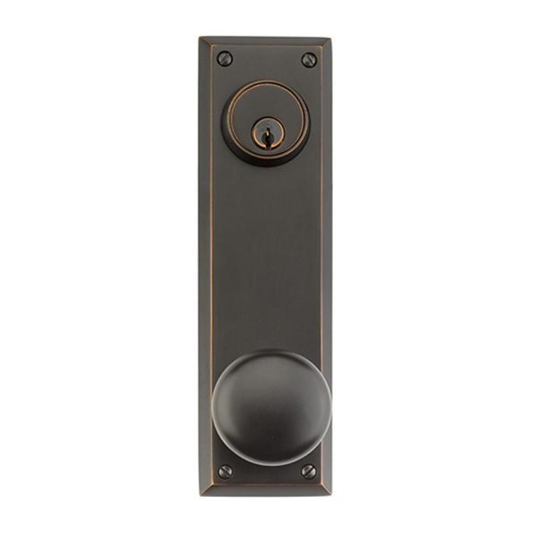 Emtek 8980CK Passage Single Keyed , Sideplate Locksets Quincy 5-1 2  Center to Center Keyed , Diamond Crystal Knob Sale